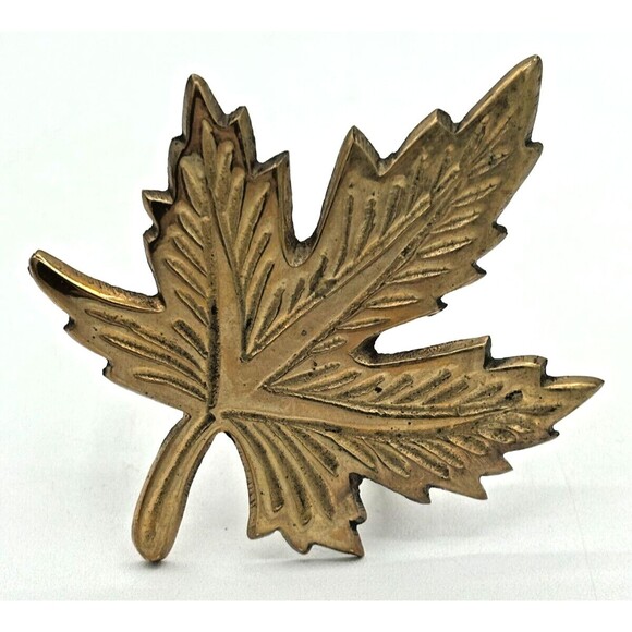 Solid Brass Maple Leaf Napkin Holders Vintage Lot of 7 Gold Fall Autumn Decor - Picture 5 of 11